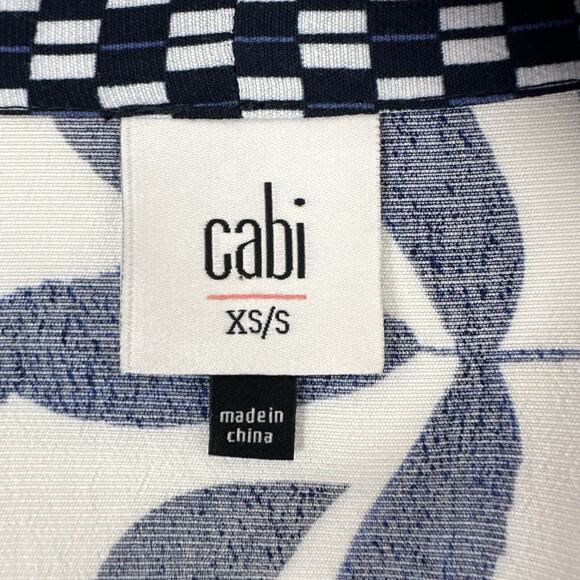 Cabi Kimono Womens Small Blue White Floral Botanical Tropical Light Weight 5661 - Picture 7 of 13